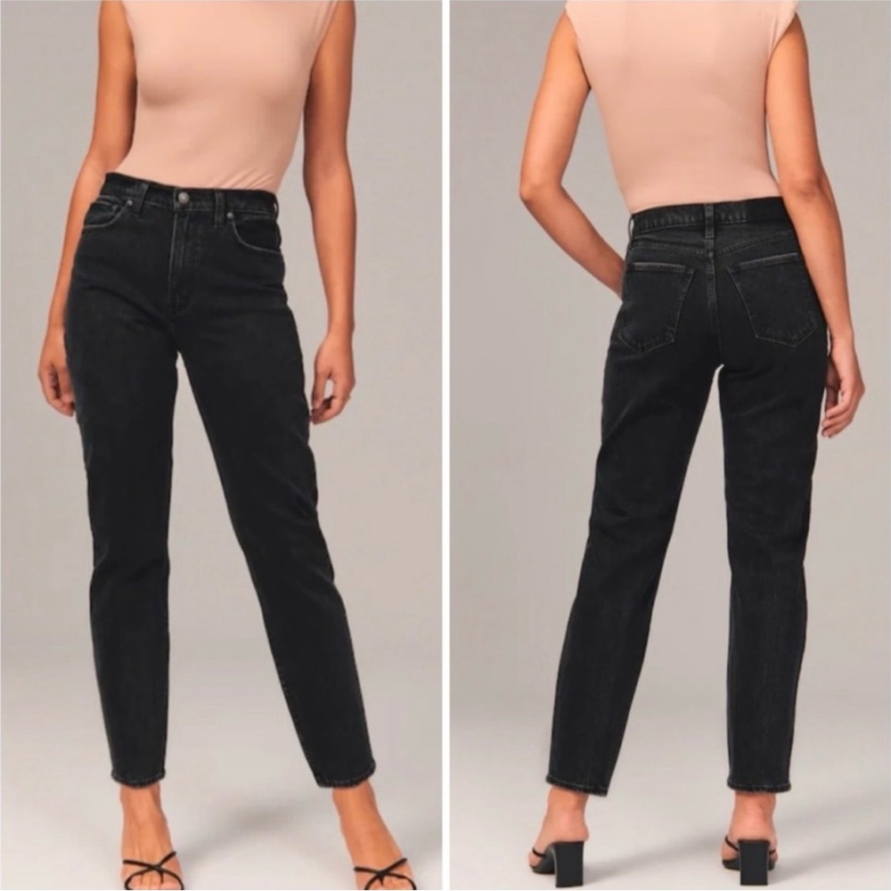 Abercrombie & Fitch The 80’s Mom High Rise Black Jeans